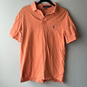 Men’s Polo Ralph Lauren light orange polo shirt.  Worn for pictures.